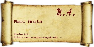 Maic Anita névjegykártya