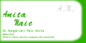 anita maic business card